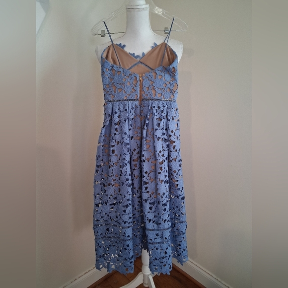Self-Portrait Azalea Lace Dress in Baby Blue Size 0 - Picture 12 of 13